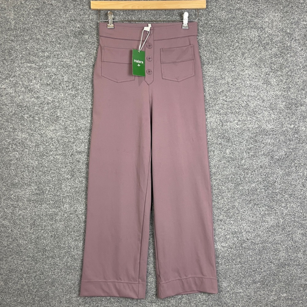 NEW Halara Wide Leg Pants S Petite NWT High Waist Button Front Pocket